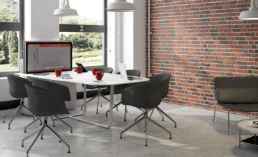TABLE DE REUNION AVEC ECRAN ESCAMOTABLE WEMEET SHARE RETRACTABLE