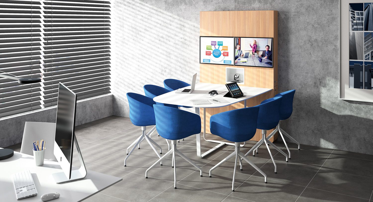 Tables de réunion connectées sur mesure